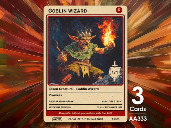 3x Goblin Wizard Token for MTG - Alfie's Adventure by Alfie AA333