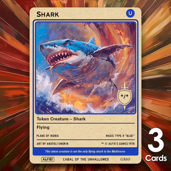 Shark MTG Tokens x3 - Alfie's Adventure - AA18