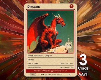 3x Dragon 5/5 MTG Token - Alfie&#39;s Adventure by Alfie AA71