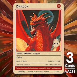 3x Dragon 6/6 MTG-token - Alfie's Adventure van Alfie AA211