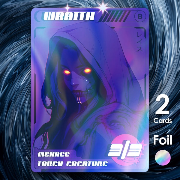 Wraith Foil Token 3/3 x2 for Magic  - Street Clans of Kamigawa - SK80F