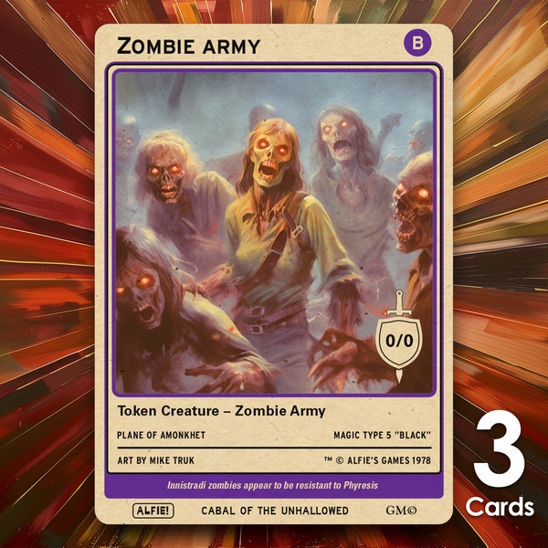 Zombie Army Token for Magic - Alfie's Adventure - AA9