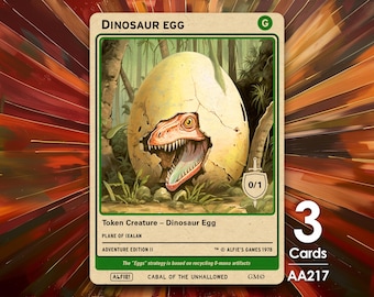 3x Dinosaur Egg MTG Token - Alfie's Adventure by Alfie AA217 - Etsy