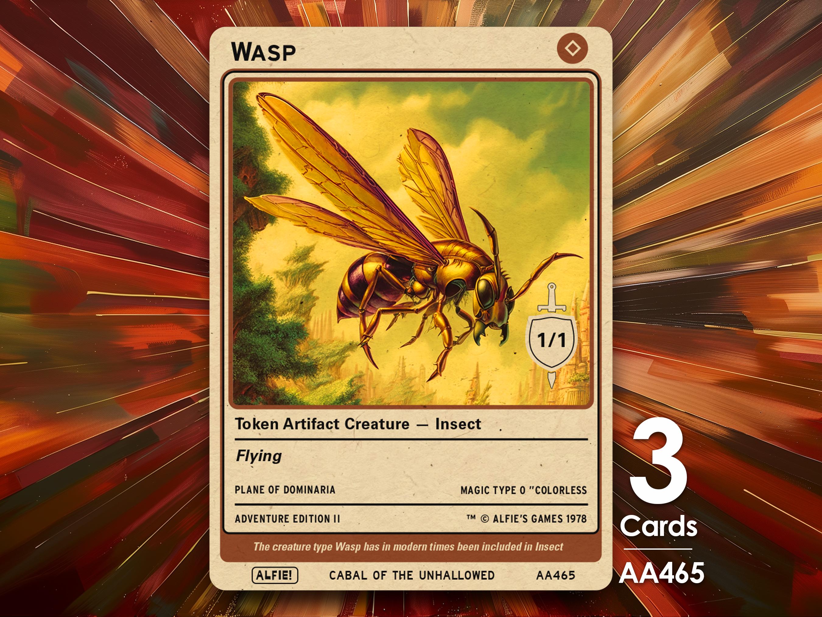 3x Wasp Tokens for MTG - Alfie's Adventure by Alfie AA465 - Etsy
