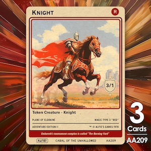 3x Knight Red 3/1 MTG-token - Alfie's Adventure van Alfie AA209