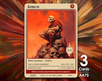 3x Goblin 1/1 MTG Token - Alfie&#39;s Adventure by Alfie AA73