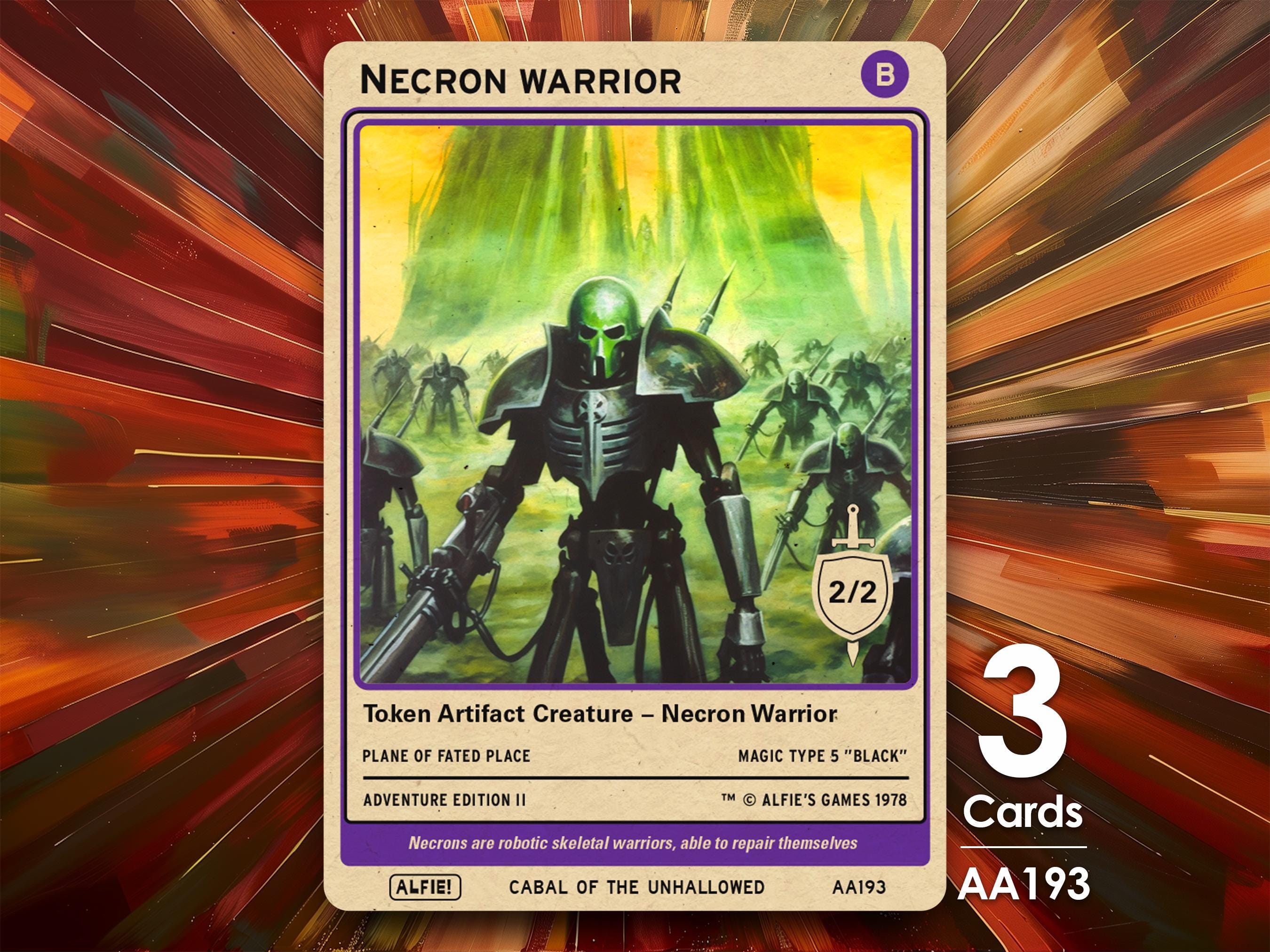 3x Necron Warrior Token for MTG - Alfie's Adventure by Alfie AA193