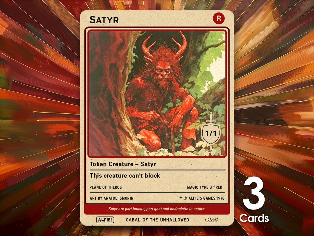 Satyr Token 1/1 MTG Tokens X3 Alfie's Adventure AA140 - Etsy UK