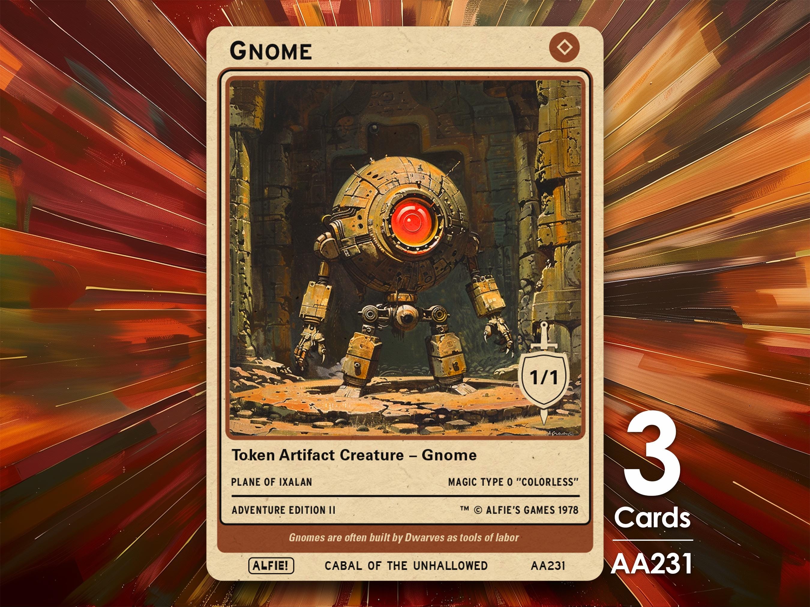 Gnome MTG Token X3 - Alfie's Adventure by Alfie AA231 - Etsy