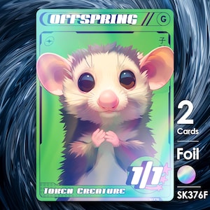 2x Offspring Possum Green Foil para MTG - Street Clans por Alfie SK376F
