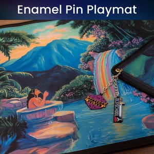 Tappetino da gioco Tropical Island Magic Pin - Stile Old School - Grafica personalizzata - Compatibile con Magic - Regalo accessorio MTG