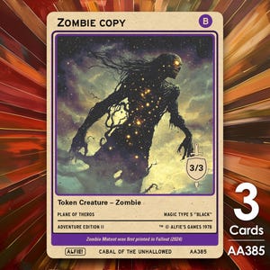 3x Zombie Anikthea Token MTG Token - Alfie's Adventure von Alfie - AA385