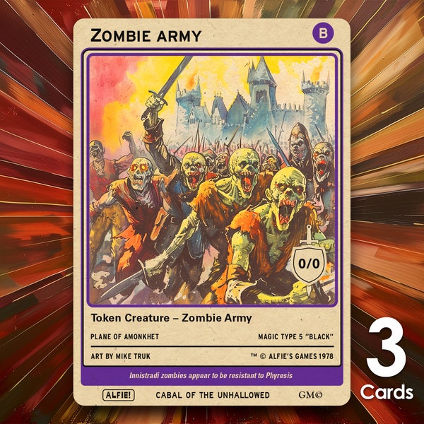 Zombie Army Token for Magic - Alfie's Adventure - AA274