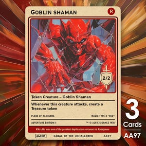 3x Goblin Schamane MTG Token - Alfie&#39;s Adventure von Alfie AA97