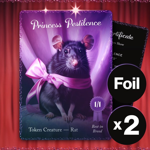 Rat 1/1 Black Foil Token x2 - Princess Pestilence - Multiverse Pets & Critters Show - MP9F