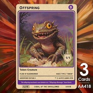 3x Offspring Lizard Black MTG Token - Alfie's Adventure by Alfie - AA418