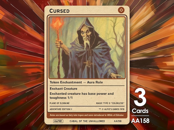 3x Role Cursed MTG Token - Alfie's Adventure by Alfie AA158 - Etsy