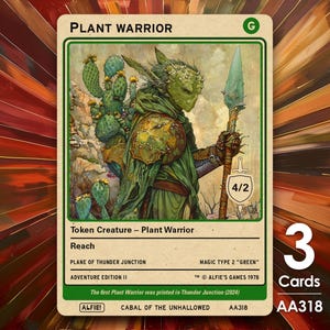 3x Plant Warrior 4/2 MTG-tokens - Alfie's Adventure van Alfie AA318