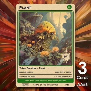 3 fichas de planta 0/1 MTG - La aventura de Alfie por Alfie AA56