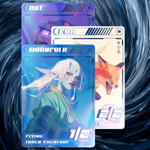 3x jetons Genku en aluminium pour MTG - Street Clans of Kamigawa - SK311F, 312F, 316F