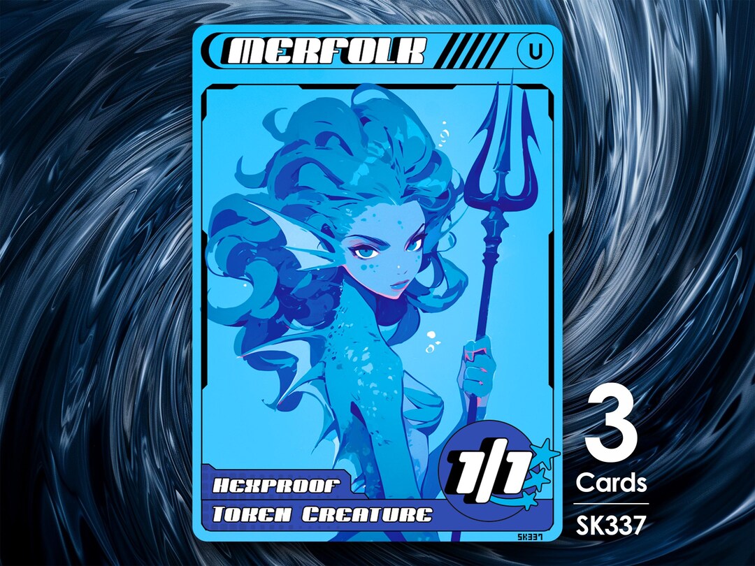 3x Merfolk Hexproof Token for Mtg - Street Clans by Alfie SK337 - Etsy ...