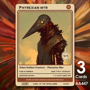 3 fichas de Myr Pirexianos 1/1 para MTG - La Aventura de Alfie por Alfie AA447