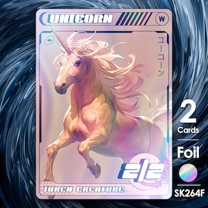 2x Einhorn Folientoken für mtg - Street Clans von Alfie SK264F