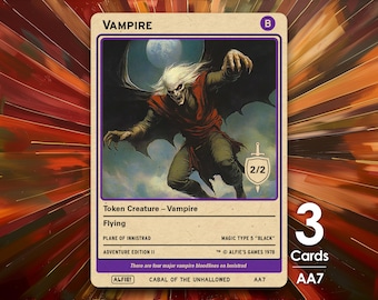 3x Vampire Flying 2/2 MTG Token - Alfie's Adventure by Alfie AA7