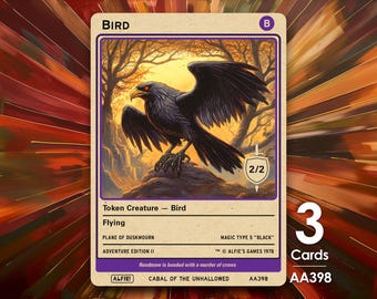 鳥トークン MTG (黒 2/2 飛行) - Etsy 日本