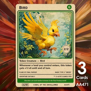 3x Bird token for MTG - Alfie's Adventure by Alfie AA471