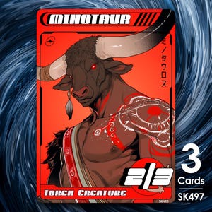 3x Minotaur Red Token for MTG - Street Clans by Alfie SK497