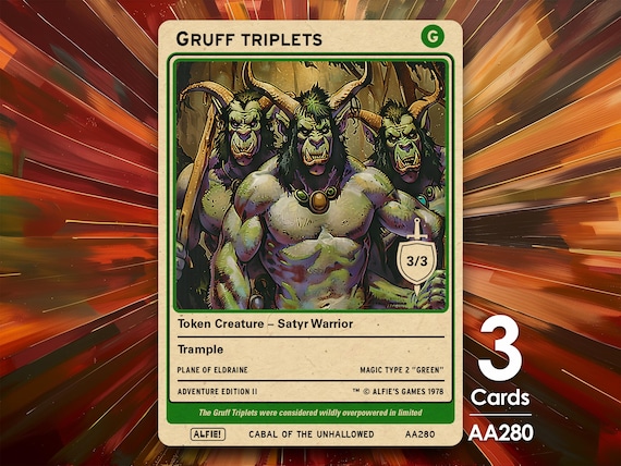 mtg card that triples tokens 3x Gruff Triplets Token Mtg MTG - Alfie's Adventure by Alfie AA280