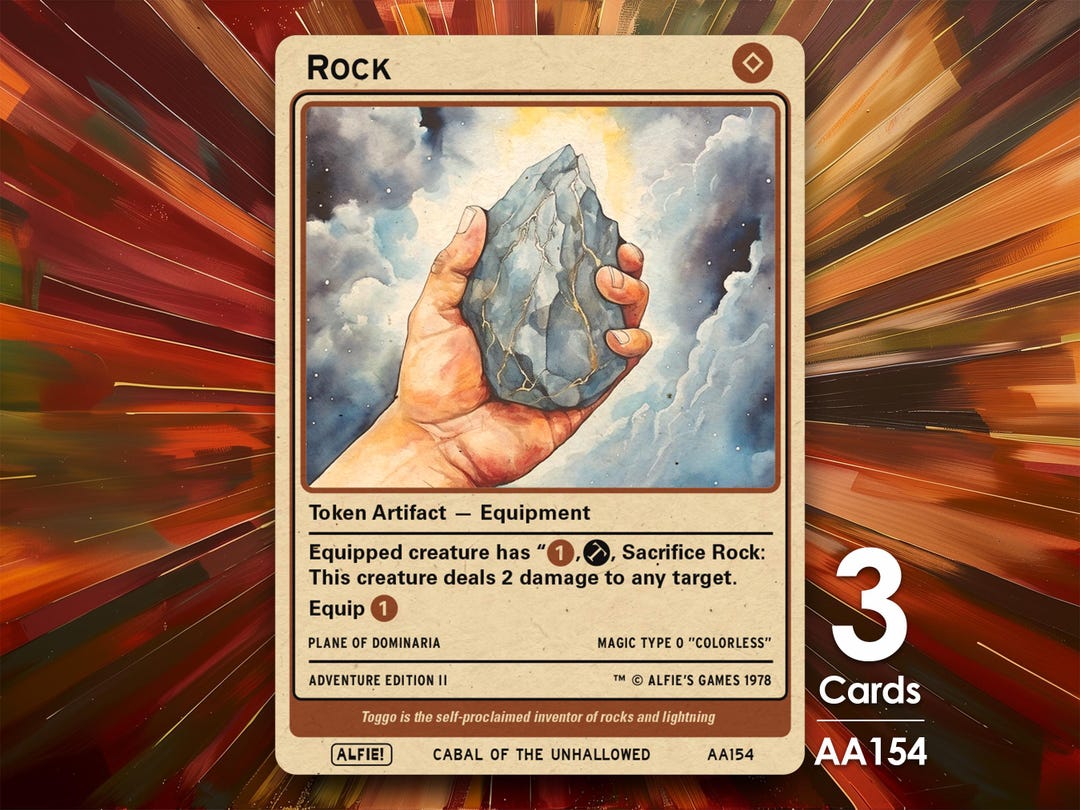3x Rock Token MTG Token - Alfie's Adventure by Alfie AA154 - Etsy