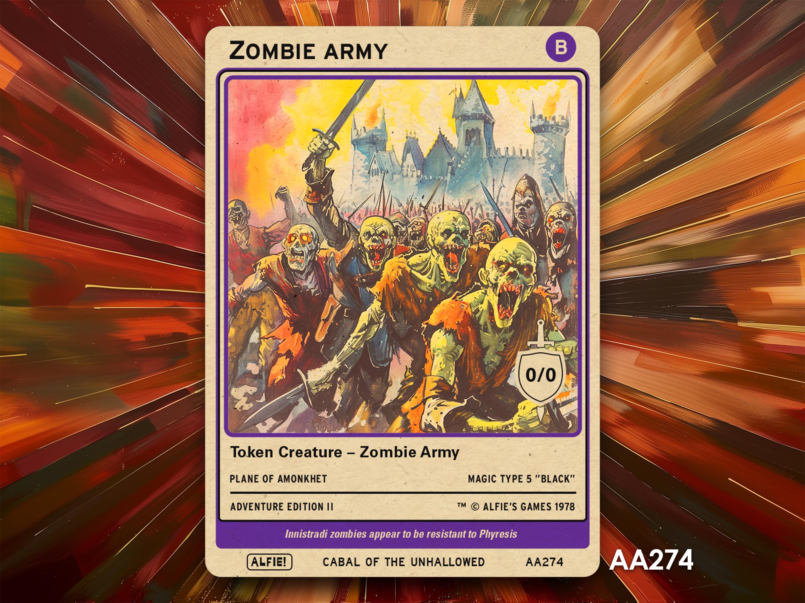 Zombie Armee Token für MTG - Alfie's Adventure von Alfie AA274