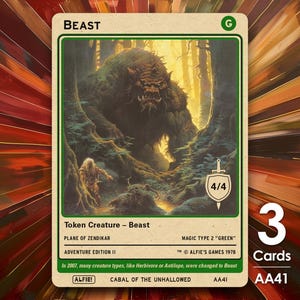 3x Bestia 4/4 Segnalino MTG - L'avventura di Alfie di Alfie - AA41