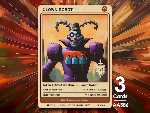 mtg clown cards Magic The Gathering - Unfinity it will produce a clown that can itself produce a clown Commission USA) "Jolly John Wayne"