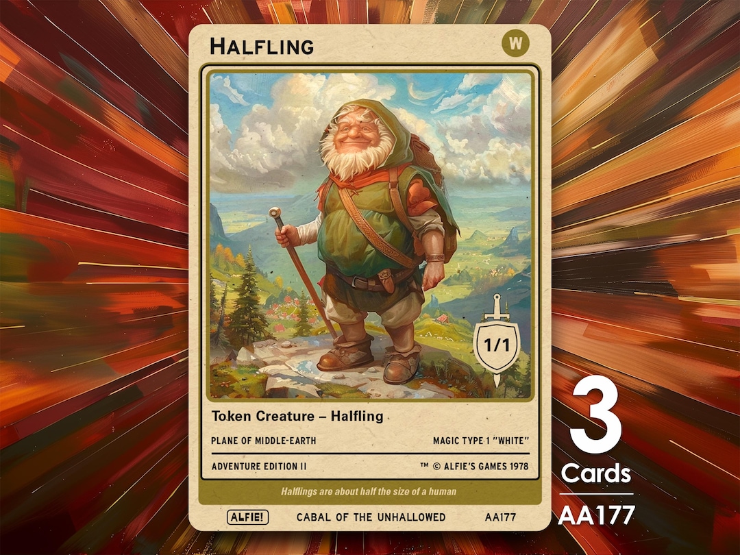 3x Halfling 1/1 MTG Token - Alfie's Adventure by Alfie AA177 - Etsy