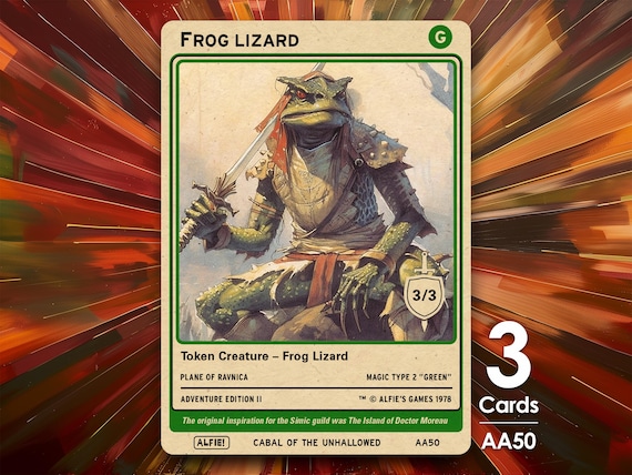 3x Frog Lizard 3/3 MTG Token - Alfie's Adventure by Alfie AA50 - Etsy