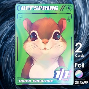 2x Scoiattolo verde prole Foil per MTG - Street Clans di Alfie SK369F
