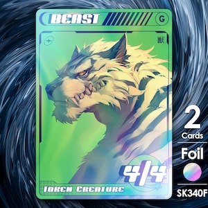 2x segnalini Bestia 4/4 Foil per mtg - Street Clans di Alfie - SK340F