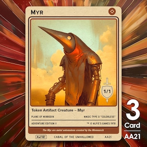 3x Myr 1/1 MTG Token - Alfie&#39;s Adventure by Alfie AA21