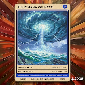 Blue Mana Counter MTG-token - Alfie's Adventure van Alfie - AA238