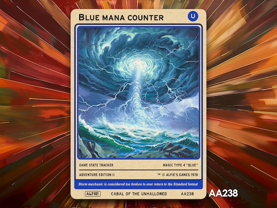 Blue Mana Counter MTG Token - Alfie's Adventure by Alfie - AA238