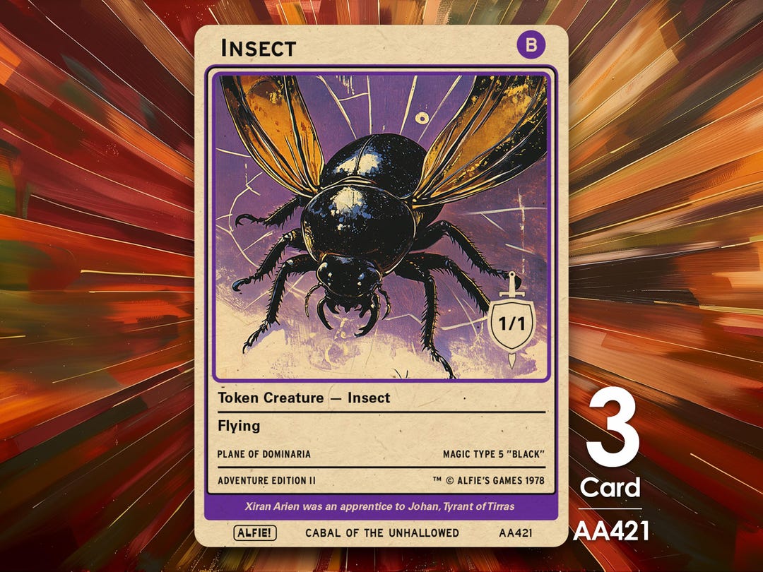 3x Insect Token 1/1 Black Flying - Alfie's Adventure by Alfie - AA421 ...