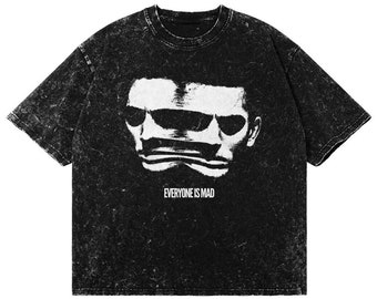 Washed Oversized Y2K Streetwear Shirt, Vintage Harajuku Tshirt, Nu Goth Tee