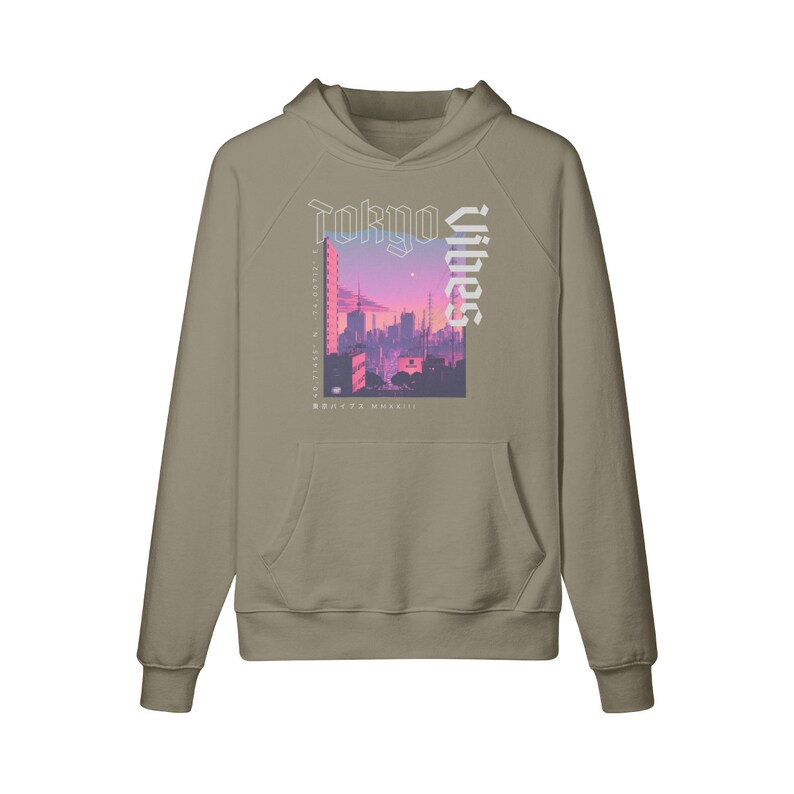 Tokyo Hoodie, oversized japanese hoodie, japan streetwear hoodie, japanese sweatshirt, tokyo streetwear hoodie, graphic unisex hoodie Camel