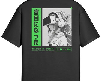Tokyo Cyberpunk Oversized Streetwear T-Shirt - anime tshirt, Y2K tshirt, aesthetic tshirt, Harajuku t-shirt, boxy tshirt