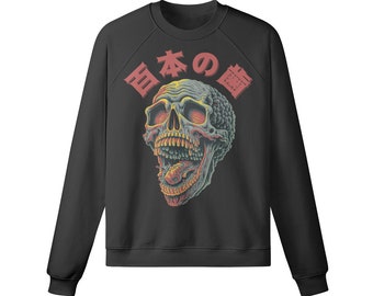 Y2K Skull Sweatshirt, Streetwear Sweater, Japanese Style, Harajuku Aesthetic