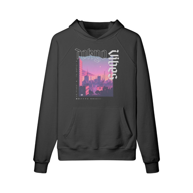 Tokyo Hoodie, oversized japanese hoodie, japan streetwear hoodie, japanese sweatshirt, tokyo streetwear hoodie, graphic unisex hoodie Black