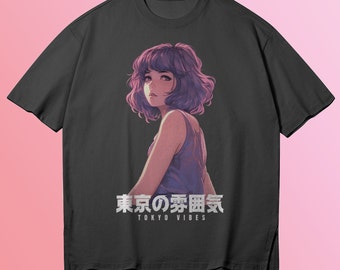 Vintage anime japanese oversized tshirt, anime tshirt, city pop tshirt, retro anime shirt, harajuku tshirt